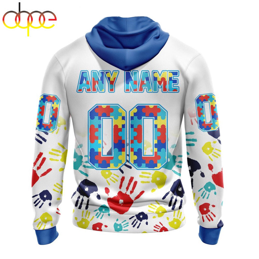 Custom Name And Number Kansas City Chiefs NFL Special Fearless Against Autism 3D Hoodie Shirt