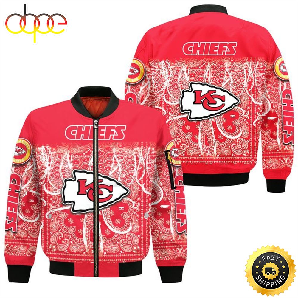 Kansas City Chiefs Bandana Skull Bomber JacketsFans