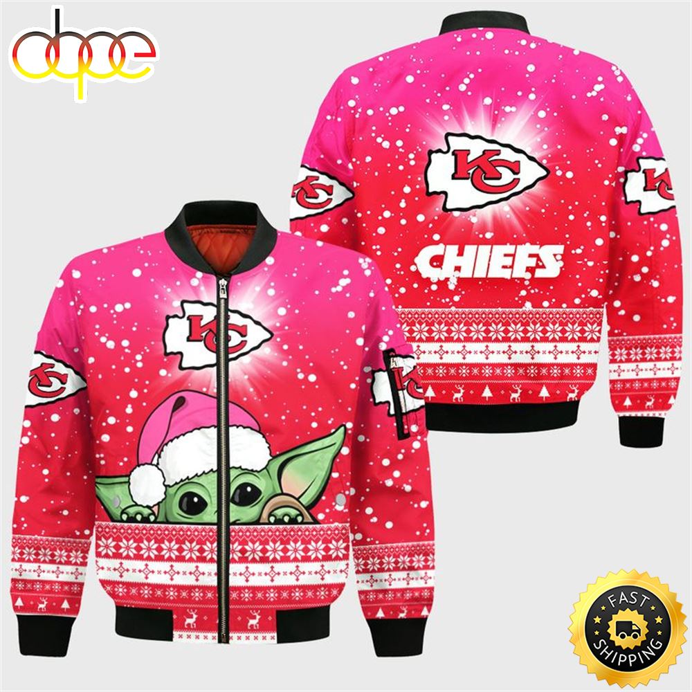 Kansas City Chiefs Christmas Yoda Bomber Jacket