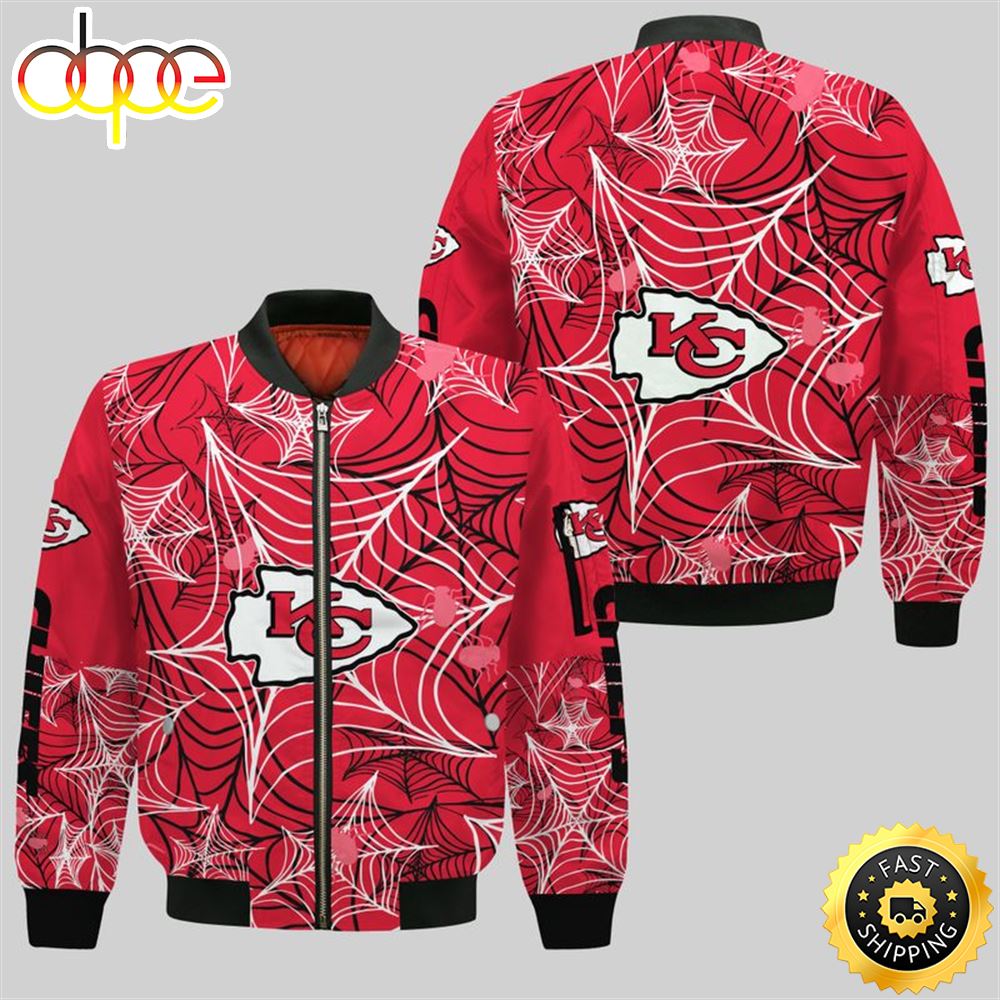 Kansas City Chiefs Sspiderweb Halloween Bomber Jacket