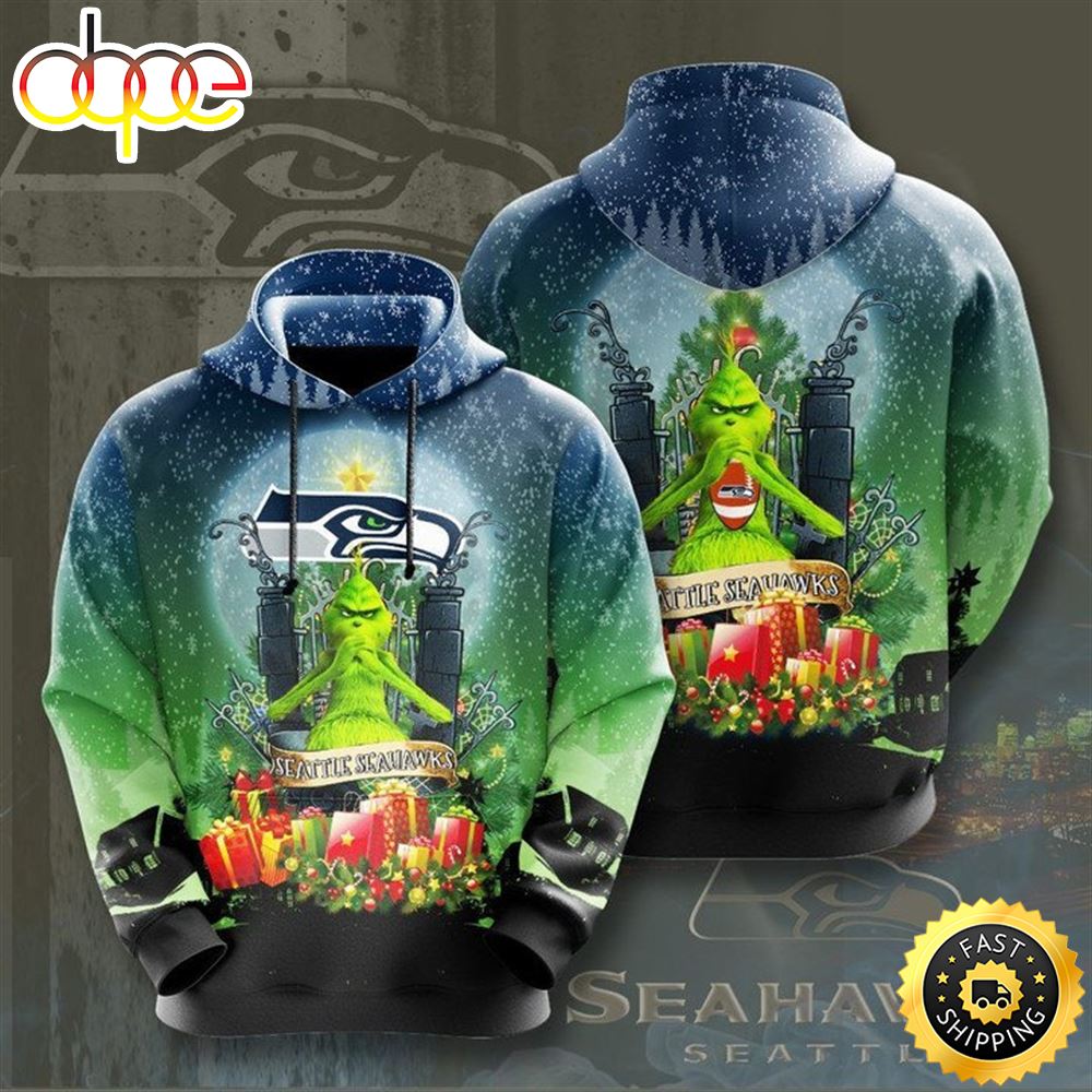 NFL Seattle Seahawks The Grinch Christmas Football Christmas Hoodie All Over Print Shirt