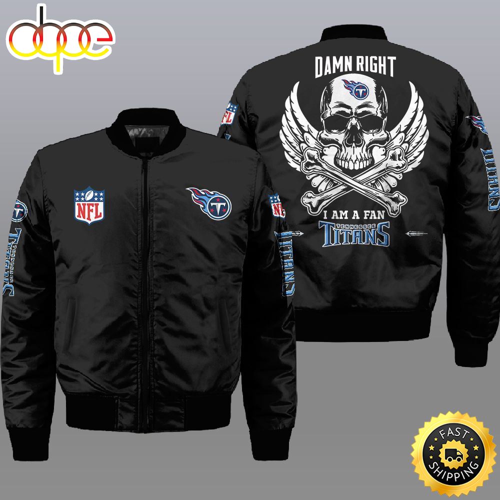 Nfl Tennessee Titans Wings Skull 3D Bomber Jacket