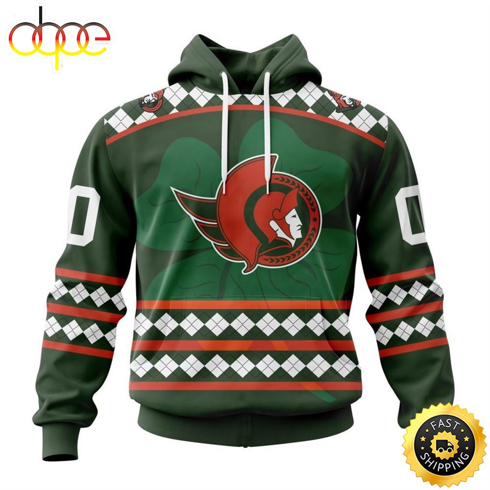 Personalized NHL Ottawa Senators Specialized Unisex Kits Hockey Celebrate St Patrick's Day Hoodie
