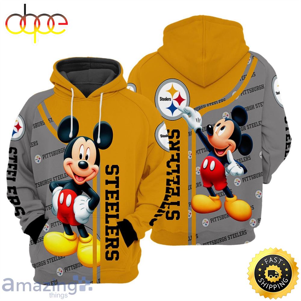 Pittsburgh Steelers Nfl Mickey Mouse Disney 3d Hoodie