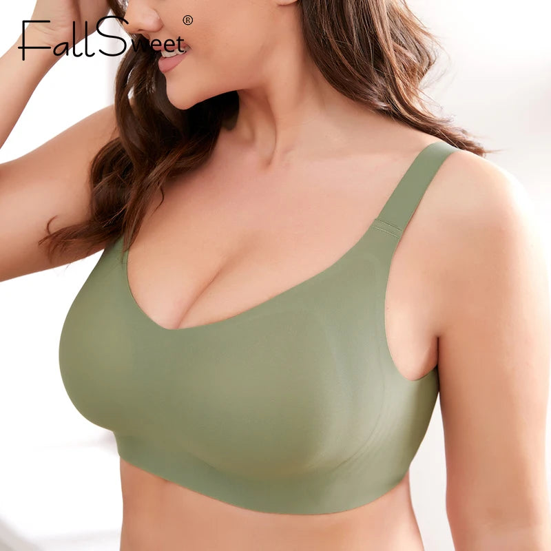 FallSweet 3pcs/set Sexy Seamless Bras For Women Wire Free Active Underwear Wire Free Brassieres Soft Intimate Women's Plus Size