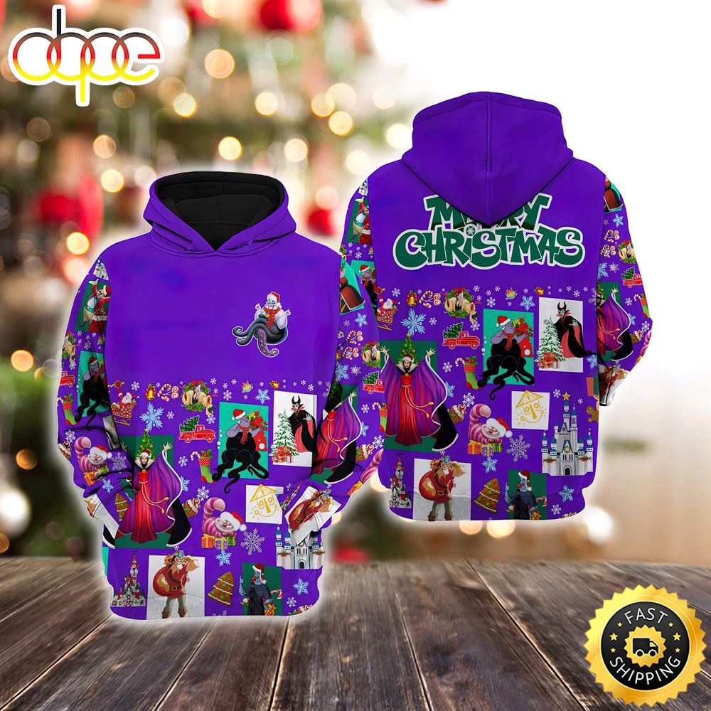 Ursula Violet Christmas Disney Christmas Hoodie All Over Print Shirts