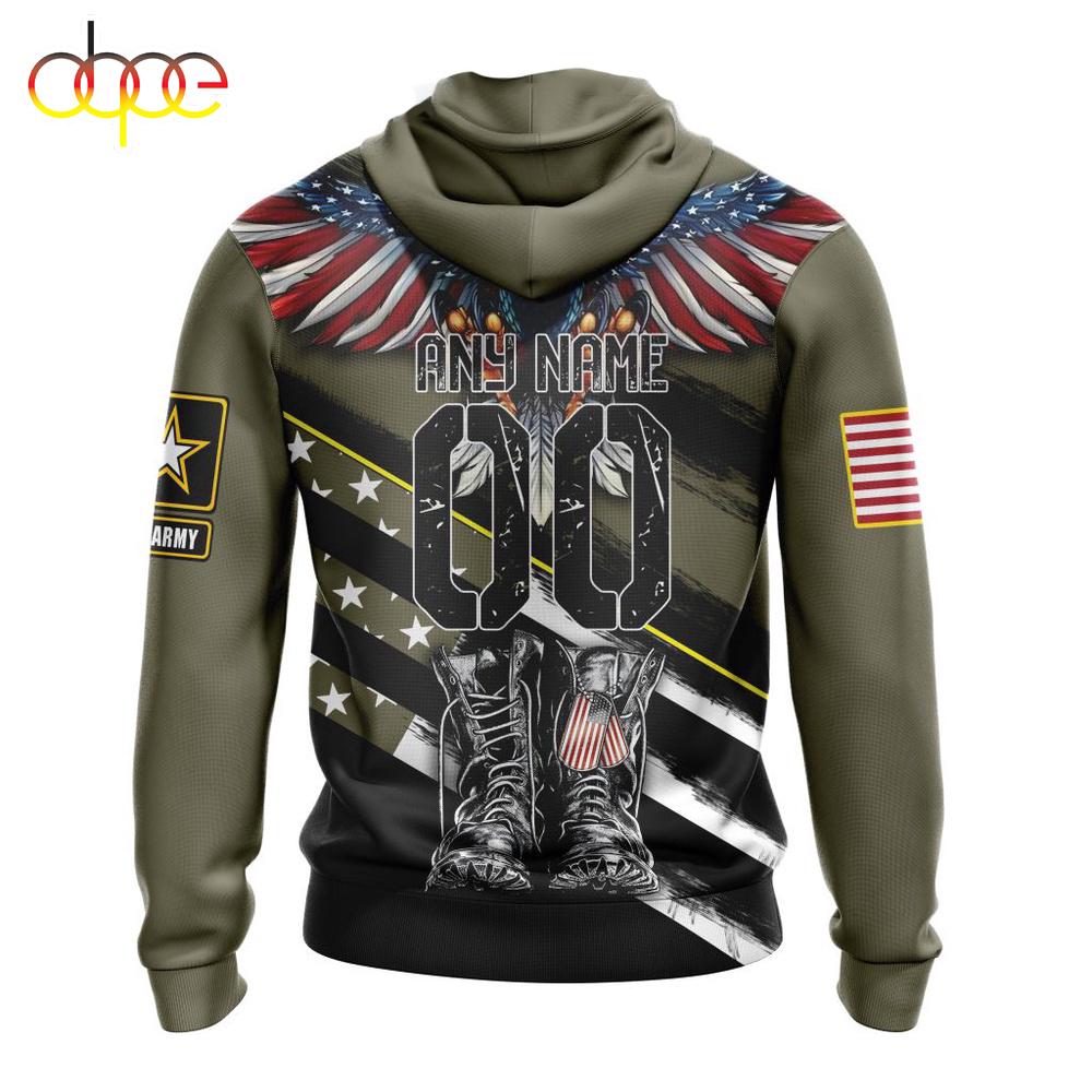 Custom Name And Number NFL Baltimore Ravens Veterans Honor The Fallen 3D Hoodie Shirt