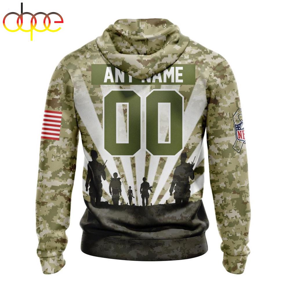 Custom Name And Number NFL Chicago Bears Salute To Service Honor Veterans Hoodie