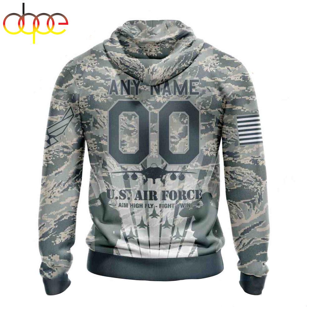 Custom Name And Number NFL Philadelphia Eagles Honor US Air Force Veterans 3D Hoodie Shirt