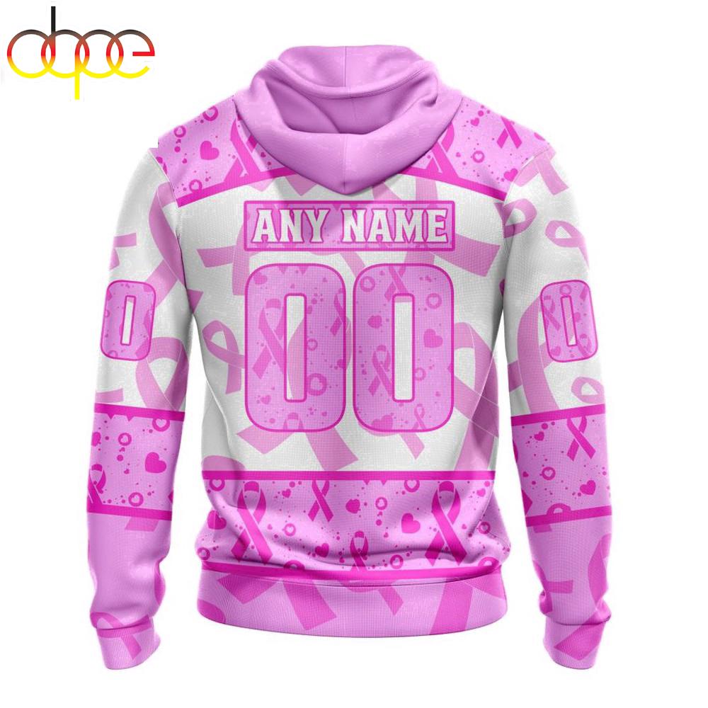 Custom Name And Number NHL Boston Bruins Pink October Breast Cancer Awareness 3D Hoodie