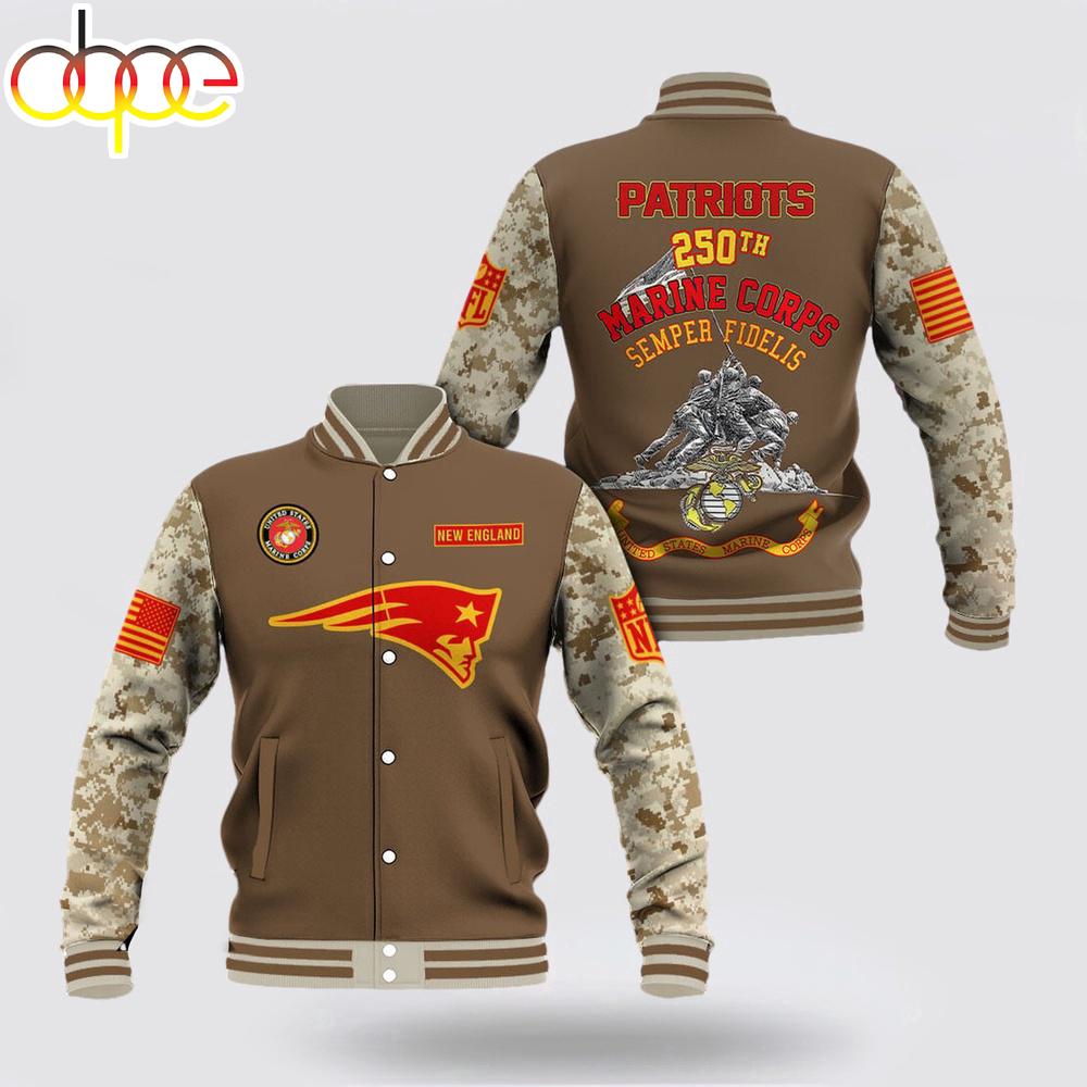 New England Patriots x US Marine Corps Baseball Jacket
