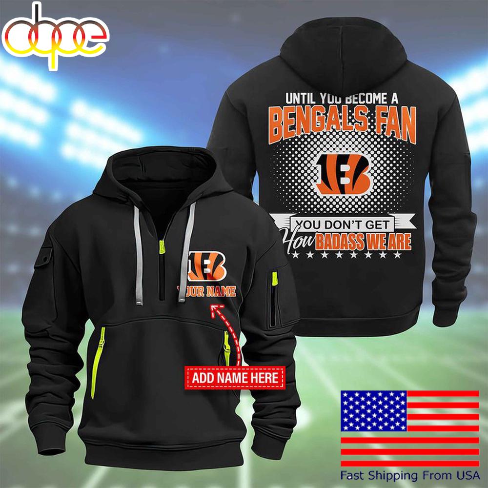 NFL Cincinnati Bengals Super Bowl LIX Custom Name Limited Edition Quarter Zip Hoodie
