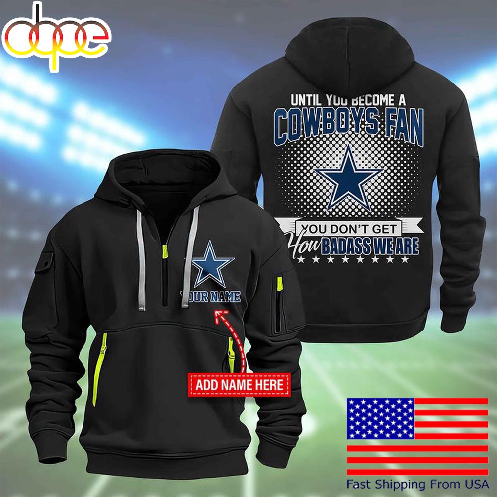 NFL Dallas Cowboys Super Bowl LIX Custom Name Limited Edition Quarter Zip Hoodie