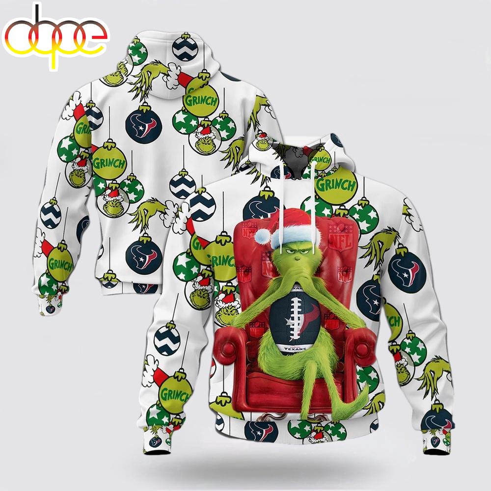 NFL Houston Texans Grinch Christmas All Over Print Hoodie Shirt