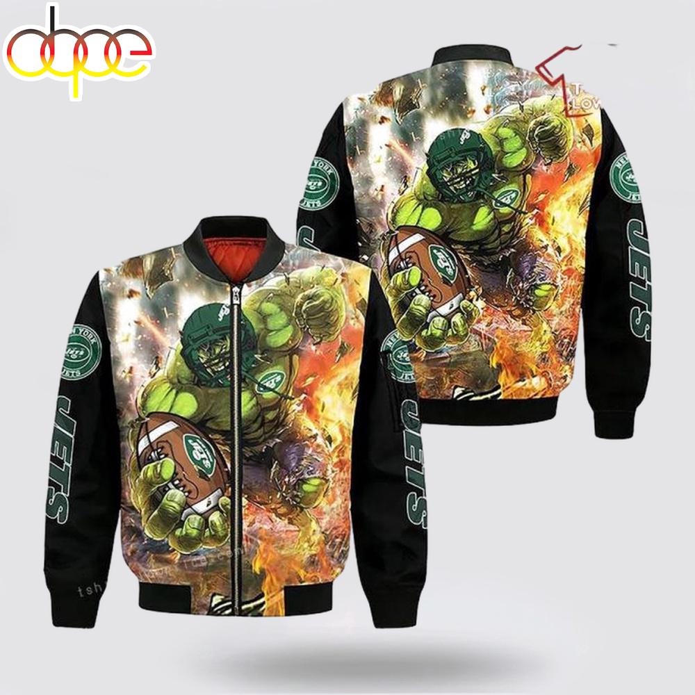 NFL New York Jets Hulk All Over Print Bomber Jacket